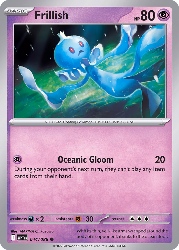 Frillish Pokemon card (044/086, White Flare)