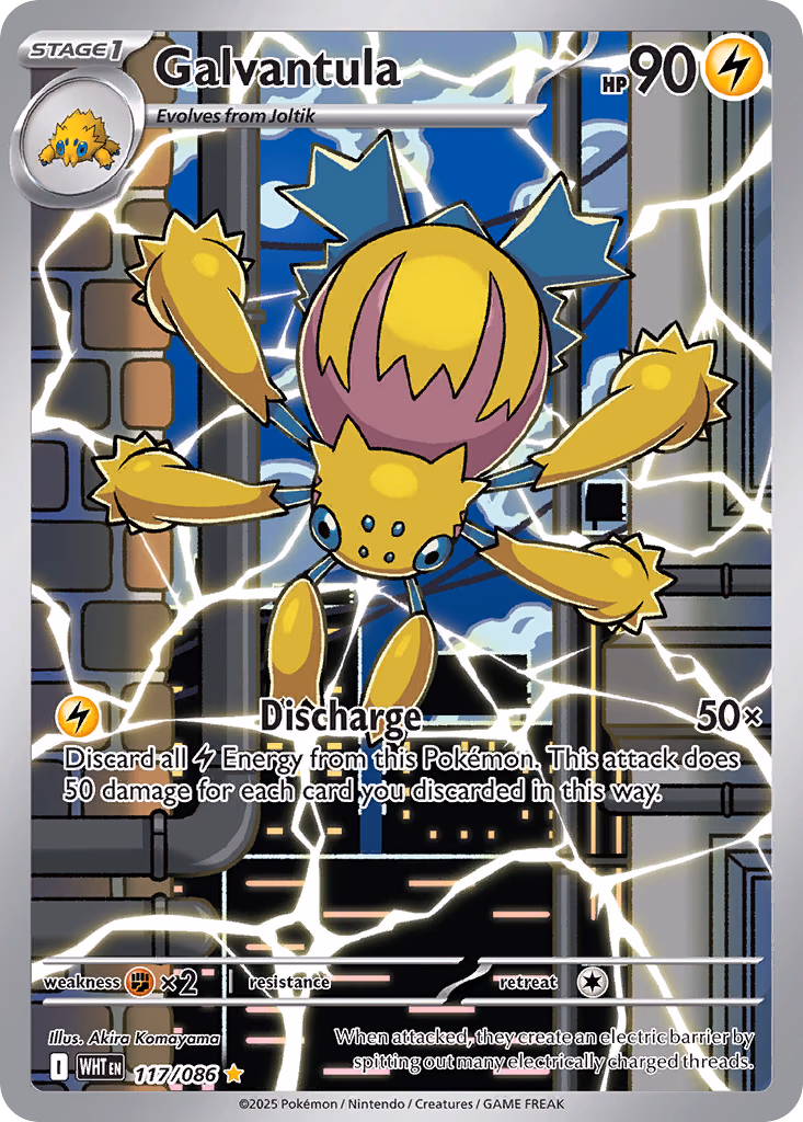 Galvantula Pokemon card (117/086, White Flare)
