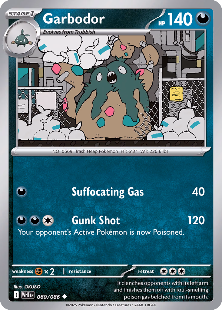 Garbodor Pokemon card (060/086, White Flare)