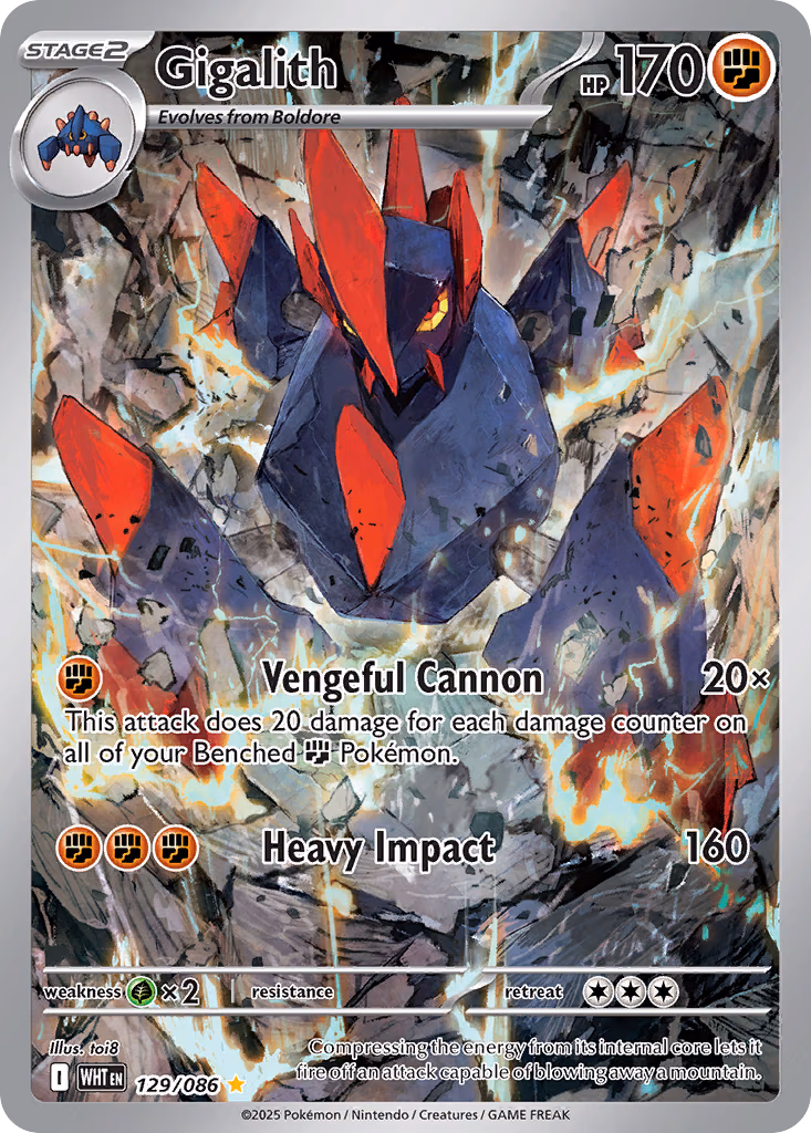 Gigalith Pokemon card (129/086, White Flare)