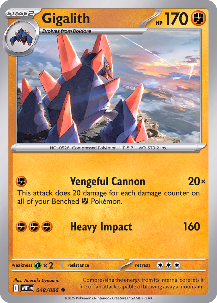 Gigalith Pokemon card (048/086, White Flare)