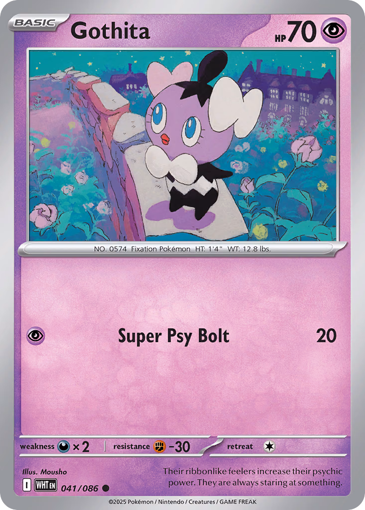Gothita Pokemon card (041/086, White Flare)