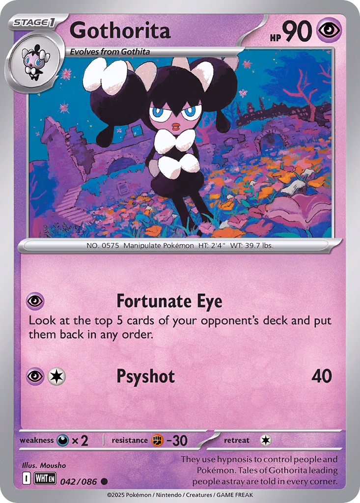Gothorita Pokemon card (042/086, White Flare)