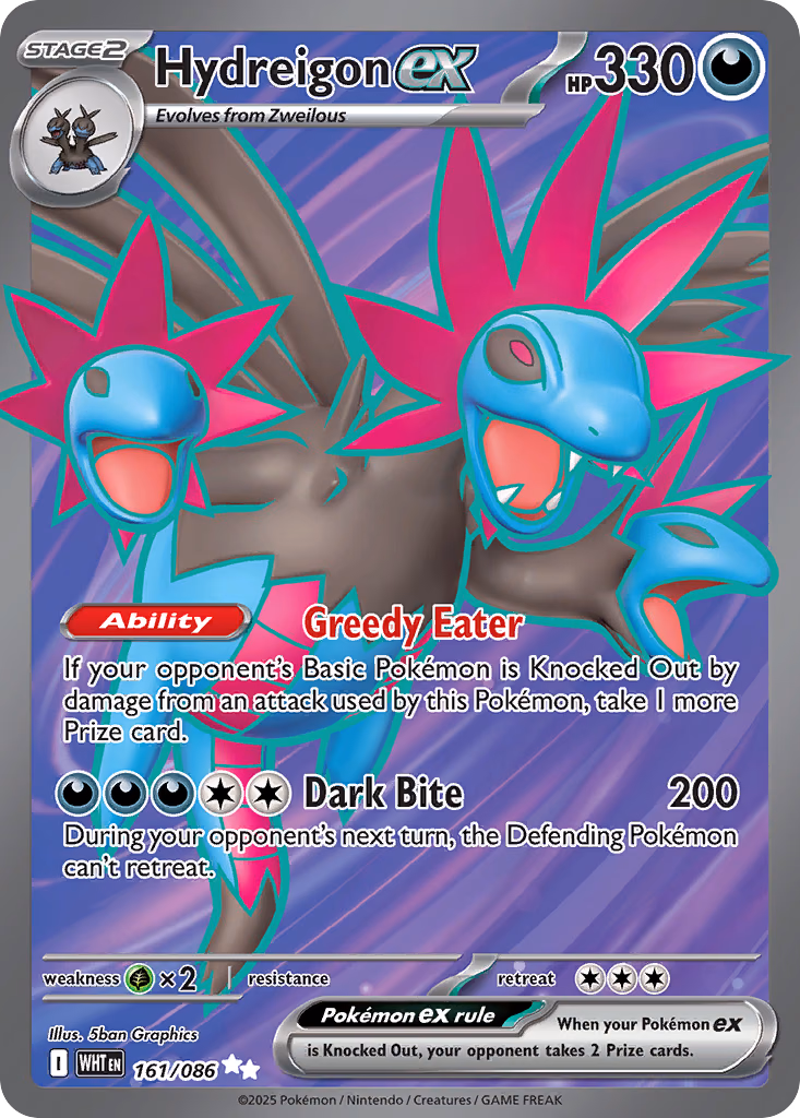 Hydreigon ex Pokemon card (161/086, White Flare)