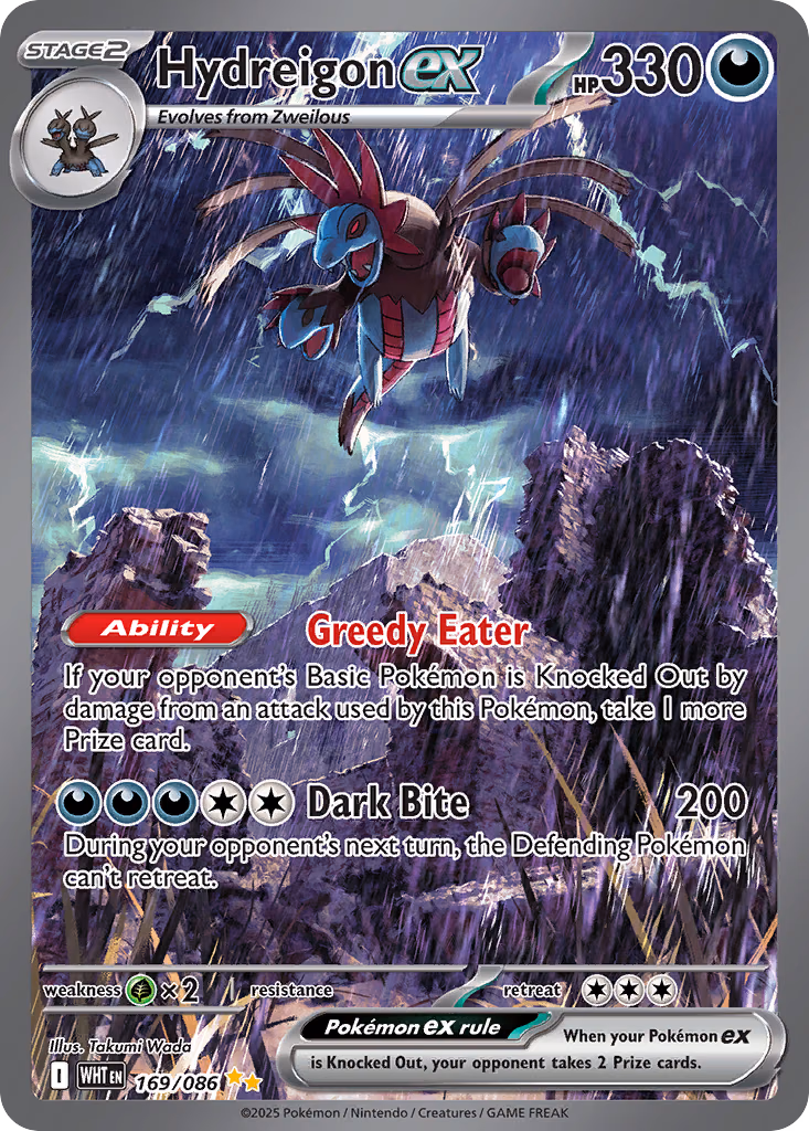 Hydreigon ex Pokemon card (169/086, White Flare)