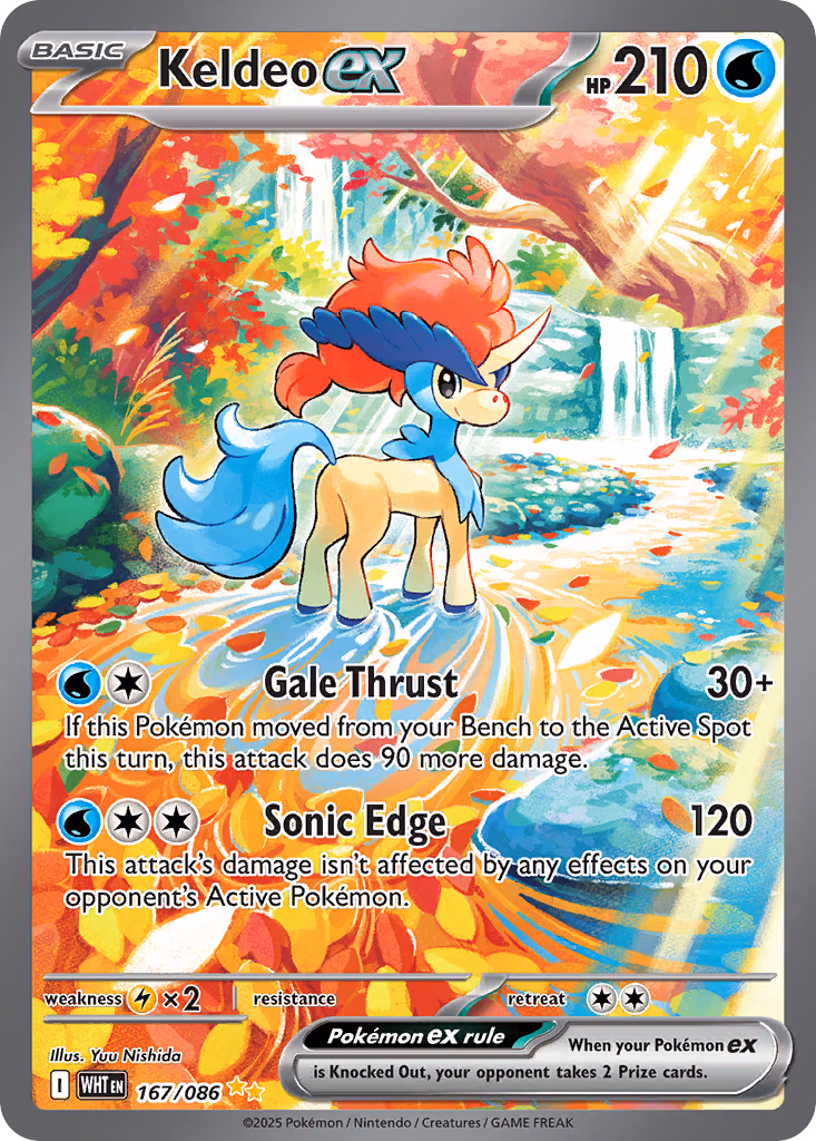 Keldeo ex Pokemon card (167/086, White Flare)