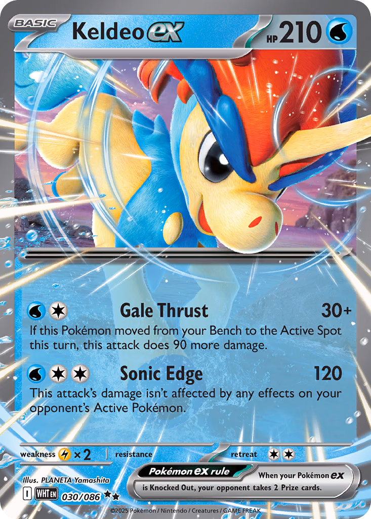 Keldeo ex Pokemon card (030/086, White Flare)