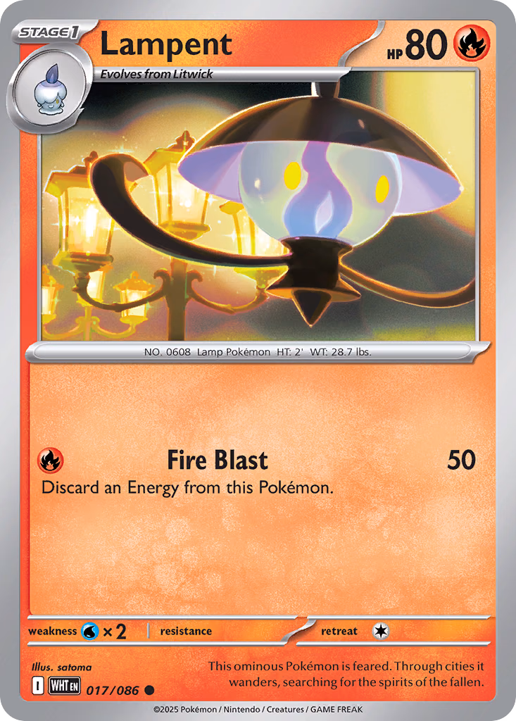 Lampent Pokemon card (017/086, White Flare)