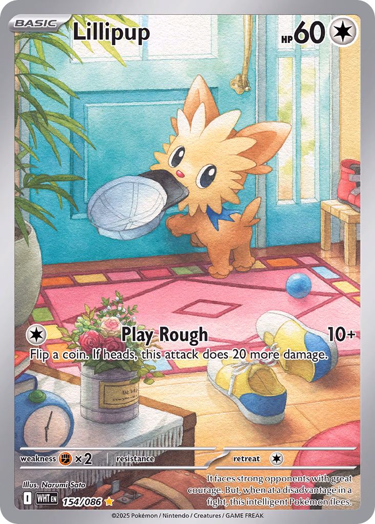 Lillipup Pokemon card (154/086, White Flare)
