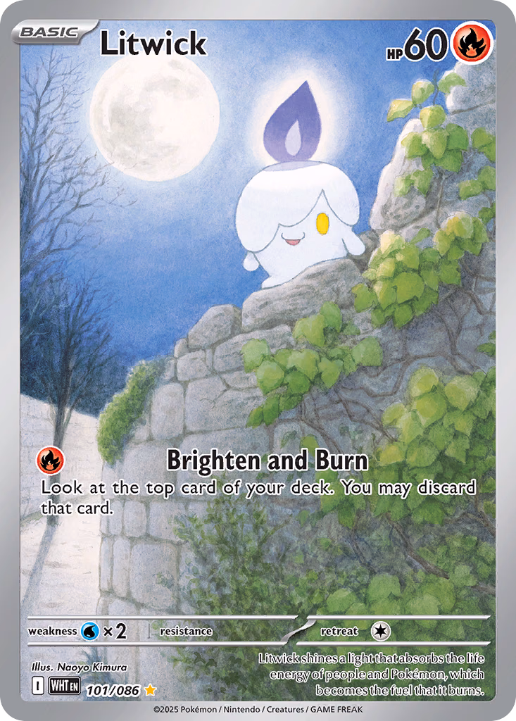 Litwick Pokemon card (101/086, White Flare)