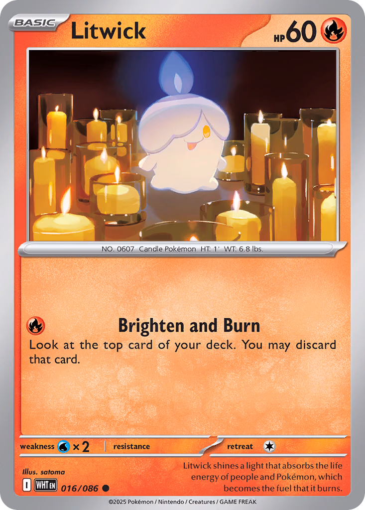 Litwick Pokemon card (016/086, White Flare)