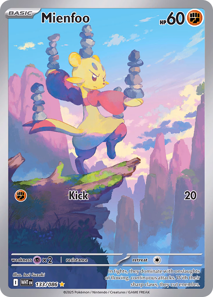 Mienfoo Pokemon card (133/086, White Flare)