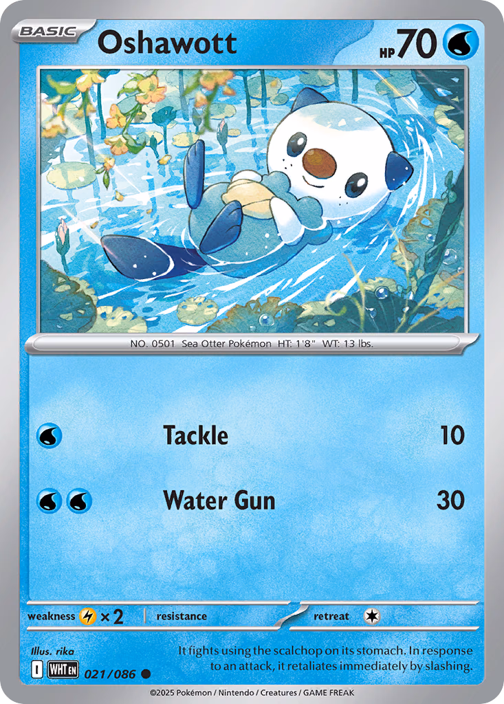 Oshawott Pokemon card (021/086, White Flare)