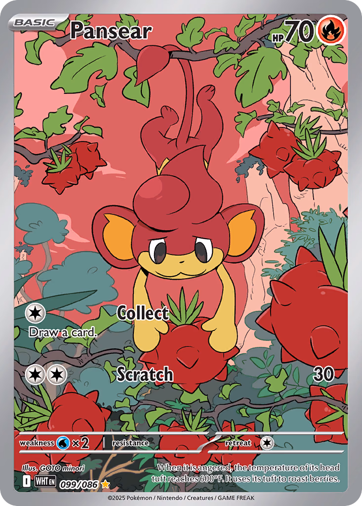 Pansear Pokemon card (099/086, White Flare)