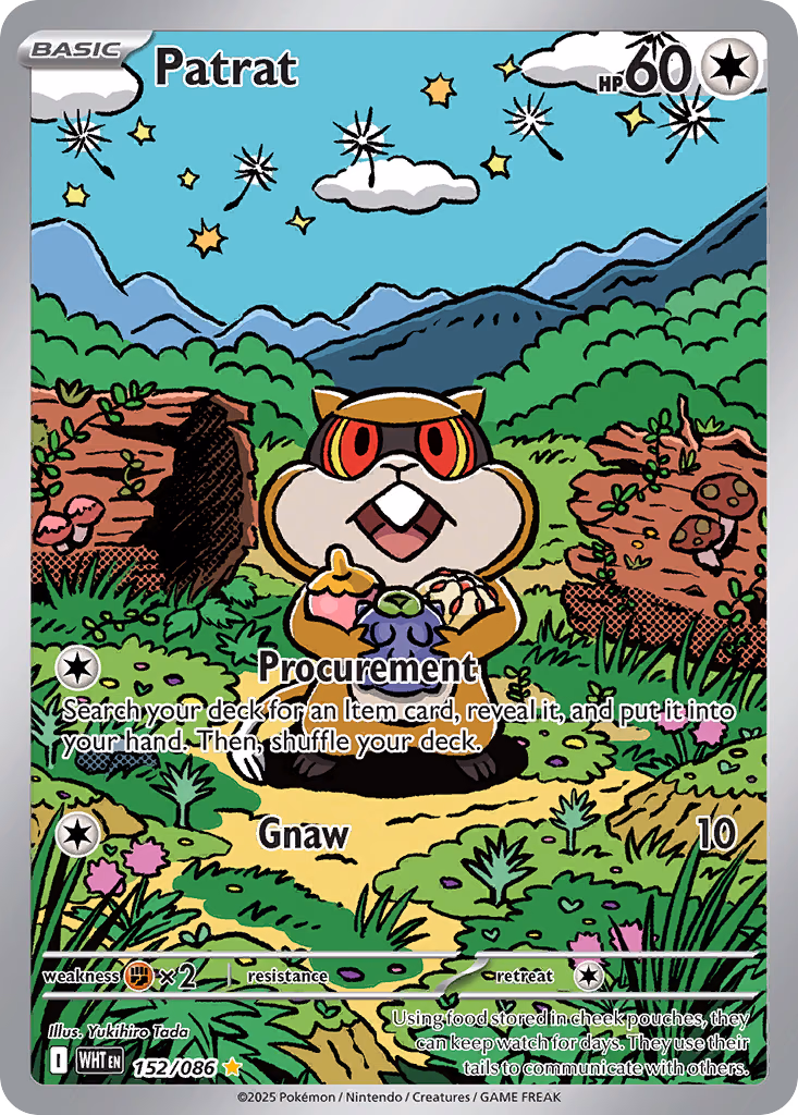 Patrat Pokemon card (152/086, White Flare)