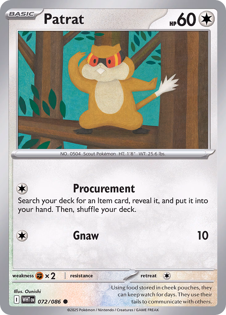 Patrat Pokemon card (072/086, White Flare)
