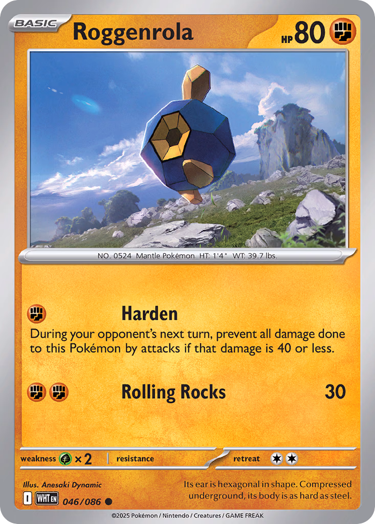 Roggenrola Pokemon card (046/086, White Flare)
