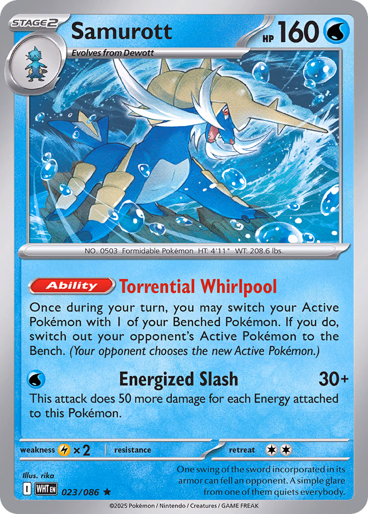 Samurott Pokemon card (023/086, White Flare)