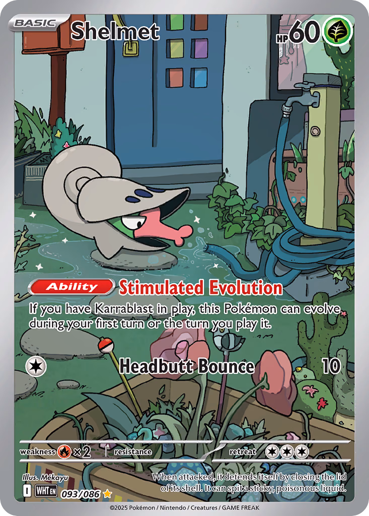 Shelmet Pokemon card (093/086, White Flare)
