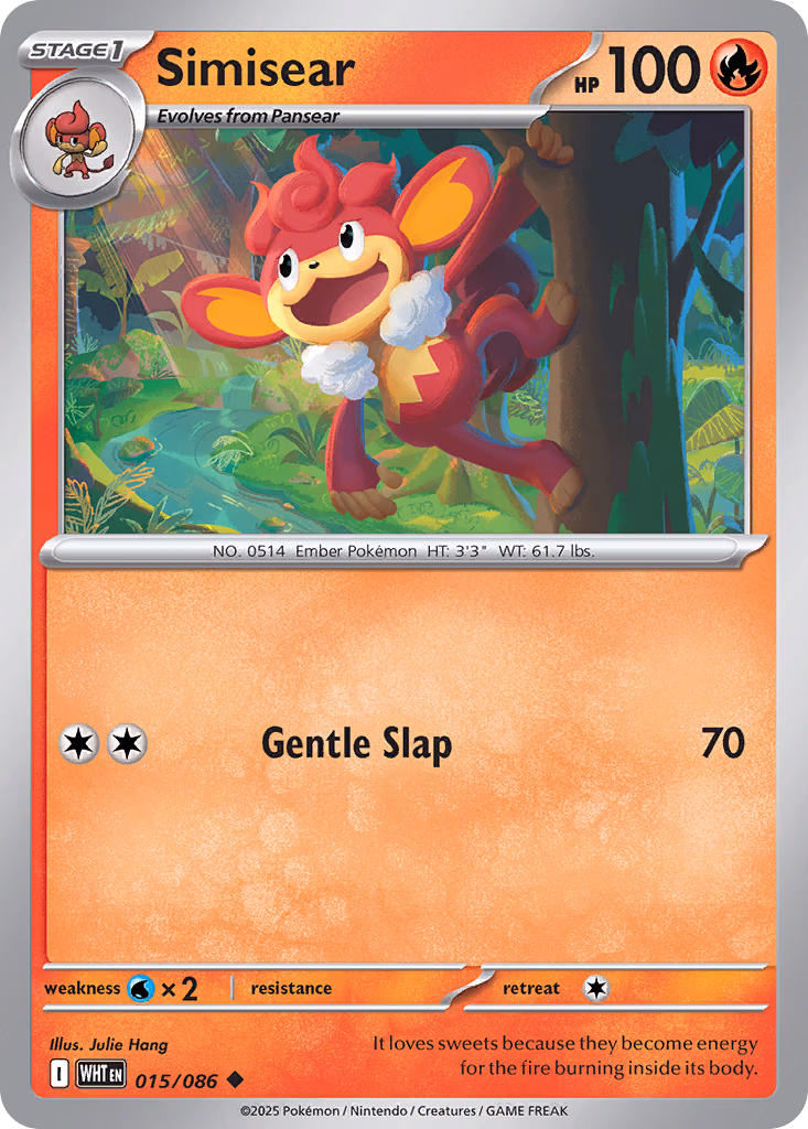 Simisear Pokemon card (015/086, White Flare)
