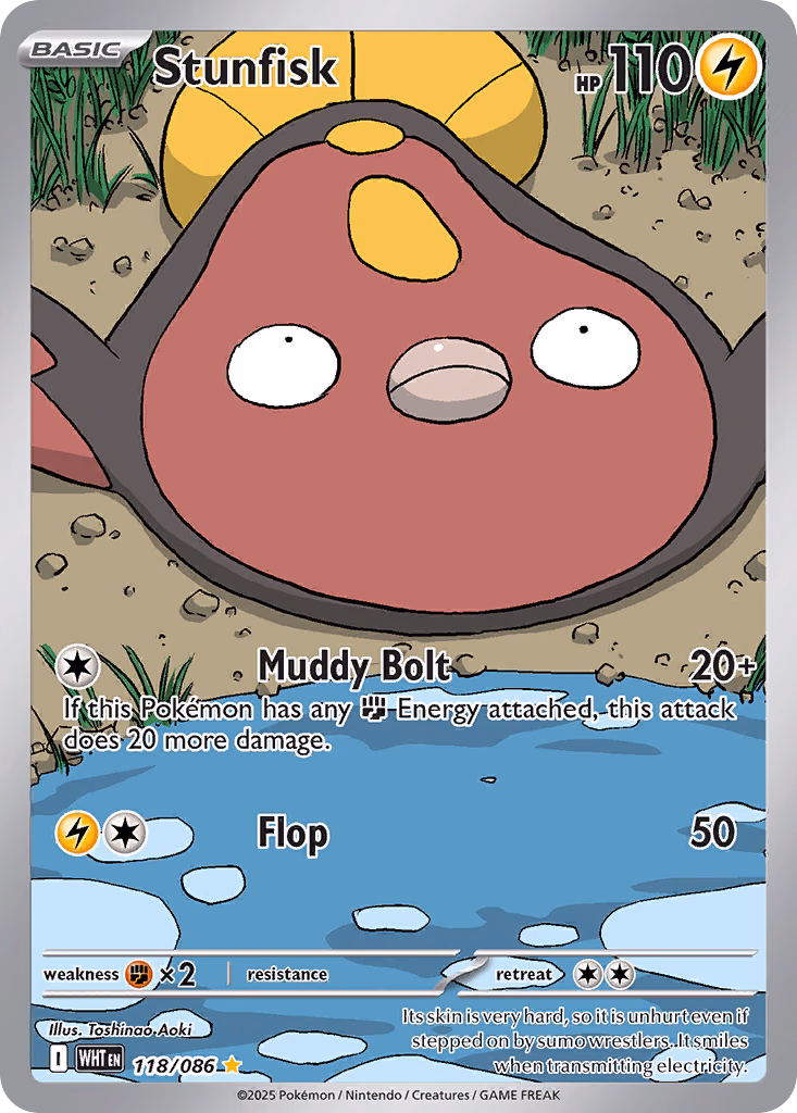 Stunfisk Pokemon card (118/086, White Flare)