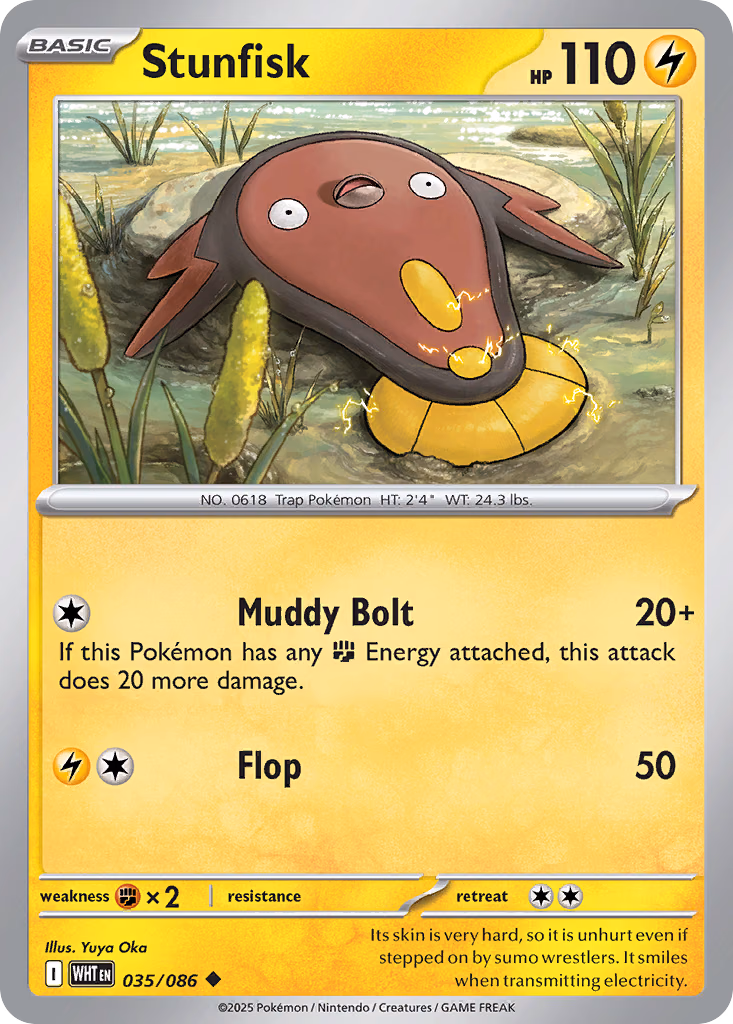 Stunfisk Pokemon card (035/086, White Flare)