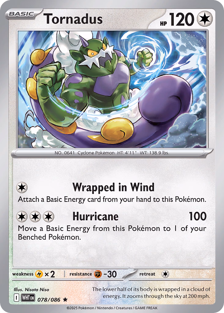 Tornadus Pokemon card (078/086, White Flare)