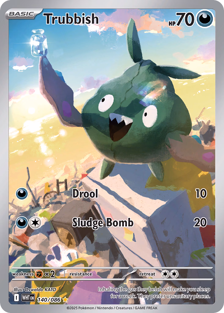 Trubbish Pokemon card (140/086, White Flare)