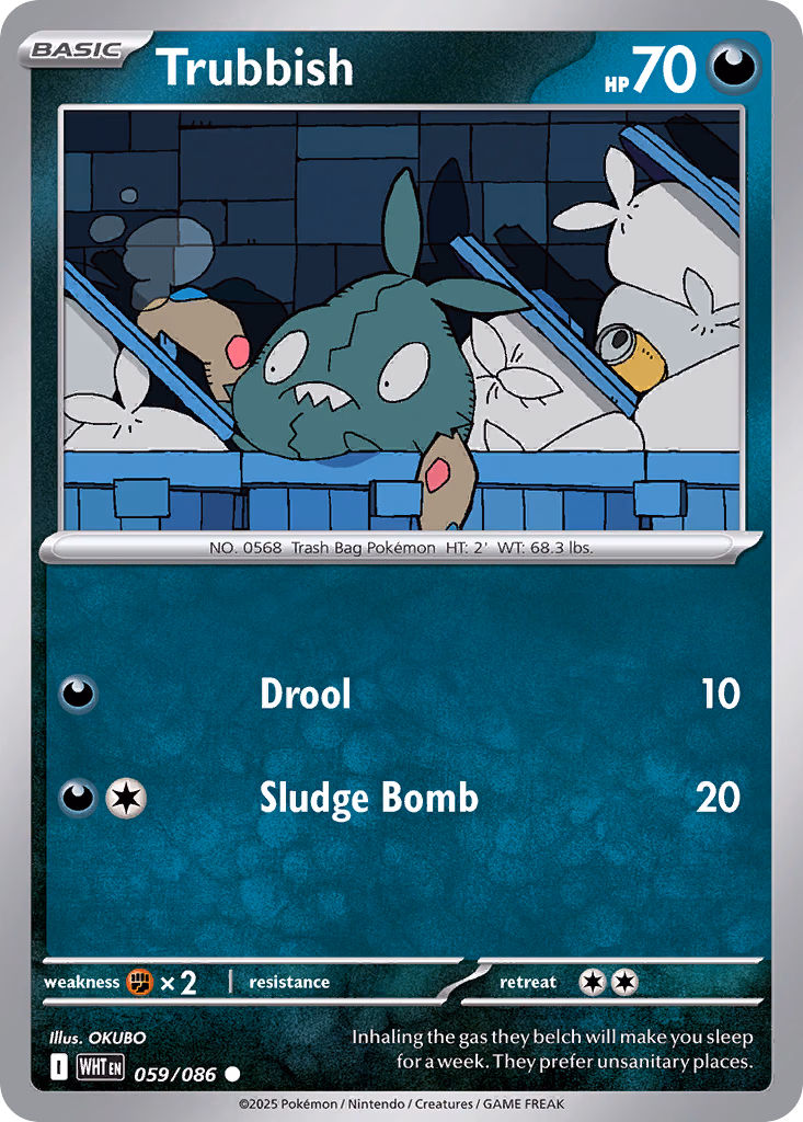 Trubbish Pokemon card (059/086, White Flare)