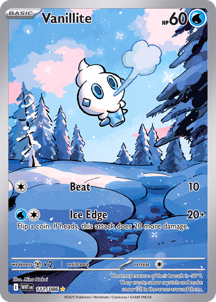 Vanillite Pokemon card (111/086, White Flare)
