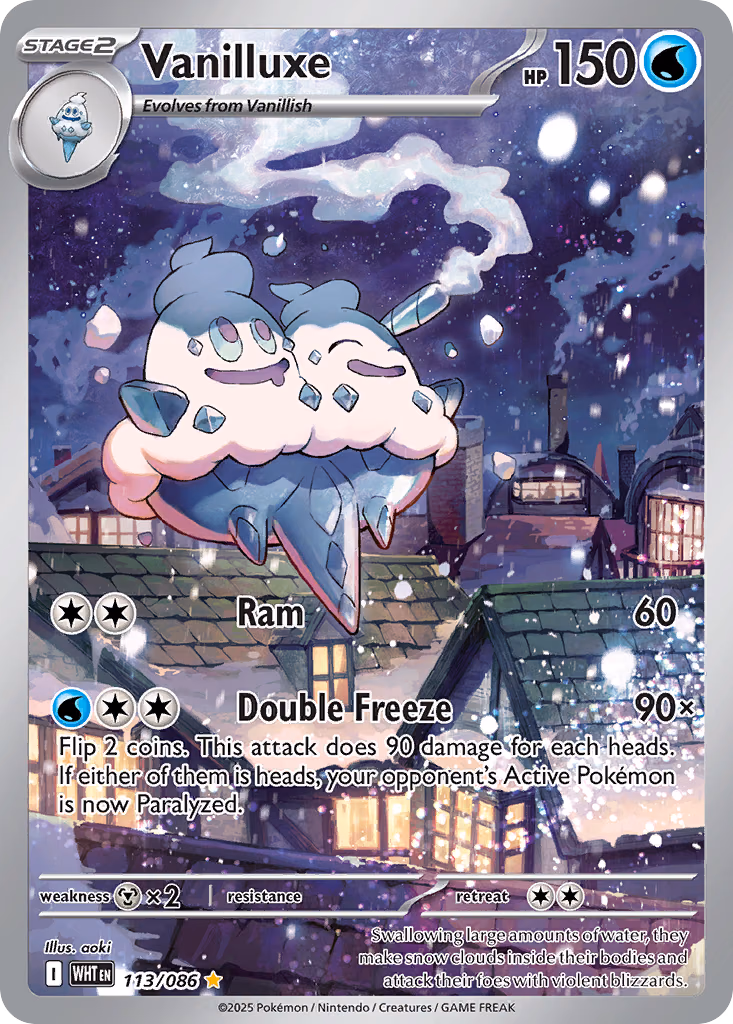 Vanilluxe Pokemon card (113/086, White Flare)