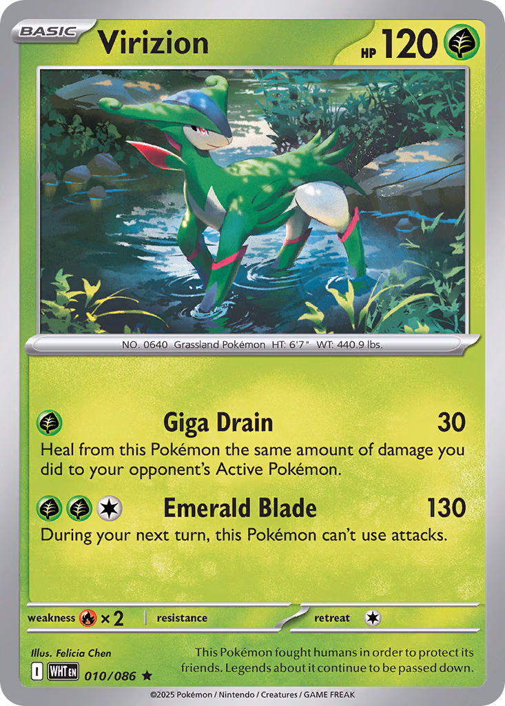 Virizion Pokemon card (010/086, White Flare)