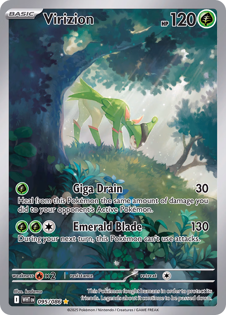Virizion Pokemon card (095/086, White Flare)