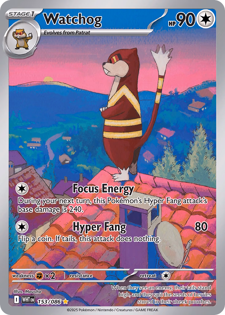 Watchog Pokemon card (153/086, White Flare)
