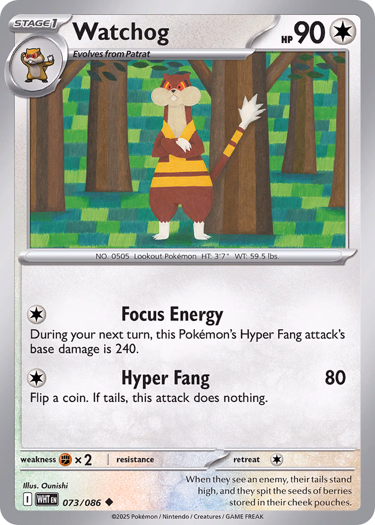 Watchog Pokemon card (073/086, White Flare)