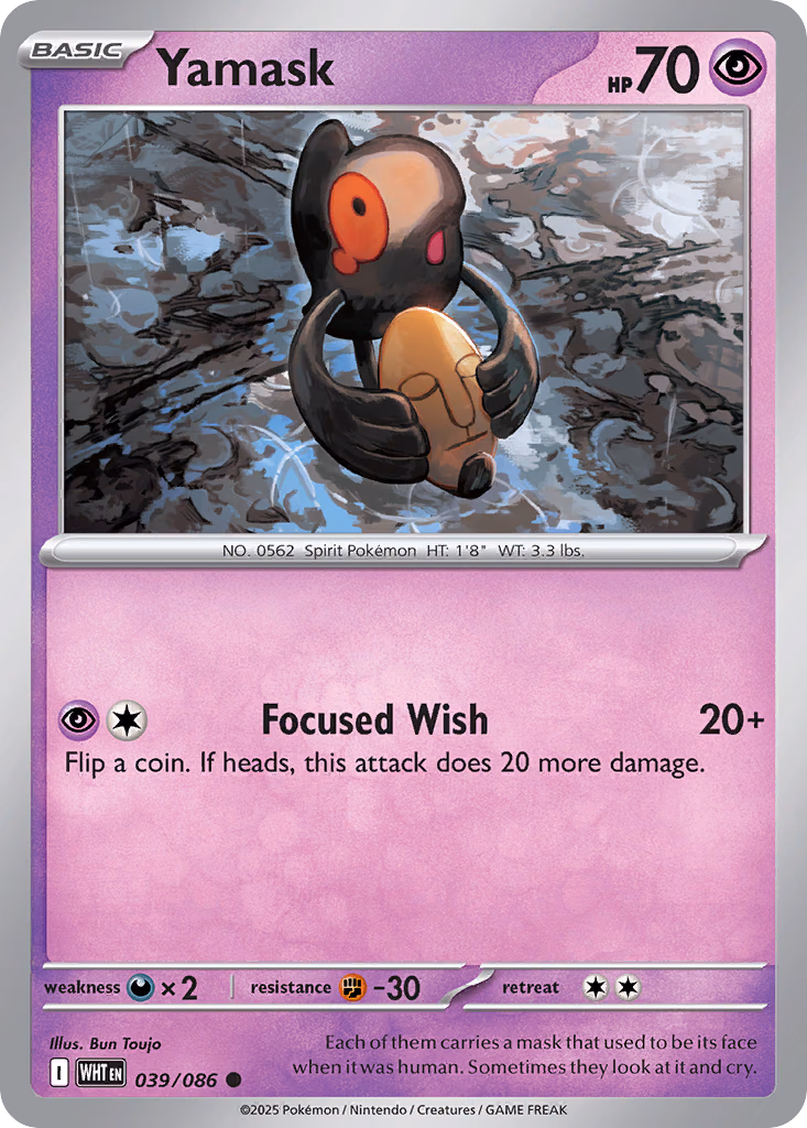Yamask Pokemon card (039/086, White Flare)