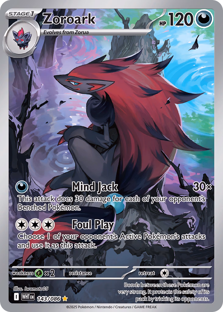 Zoroark Pokemon card (143/086, White Flare)