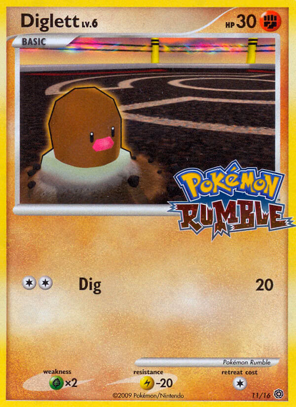 Diglett Pokemon card (11/16, Pokémon Rumble)