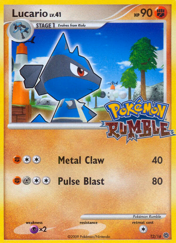 Lucario Pokemon card (12/16, Pokémon Rumble)