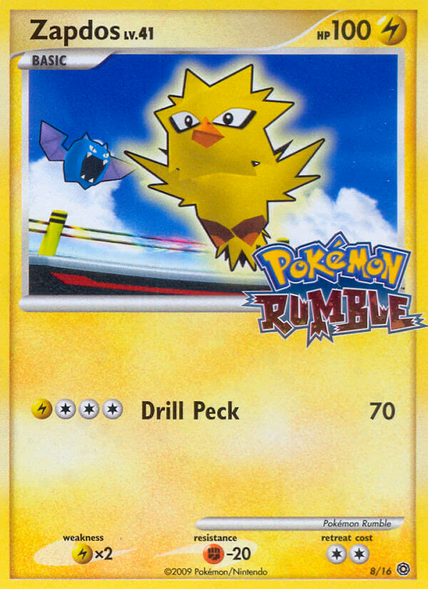 Zapdos Pokemon card (8/16, Pokémon Rumble)
