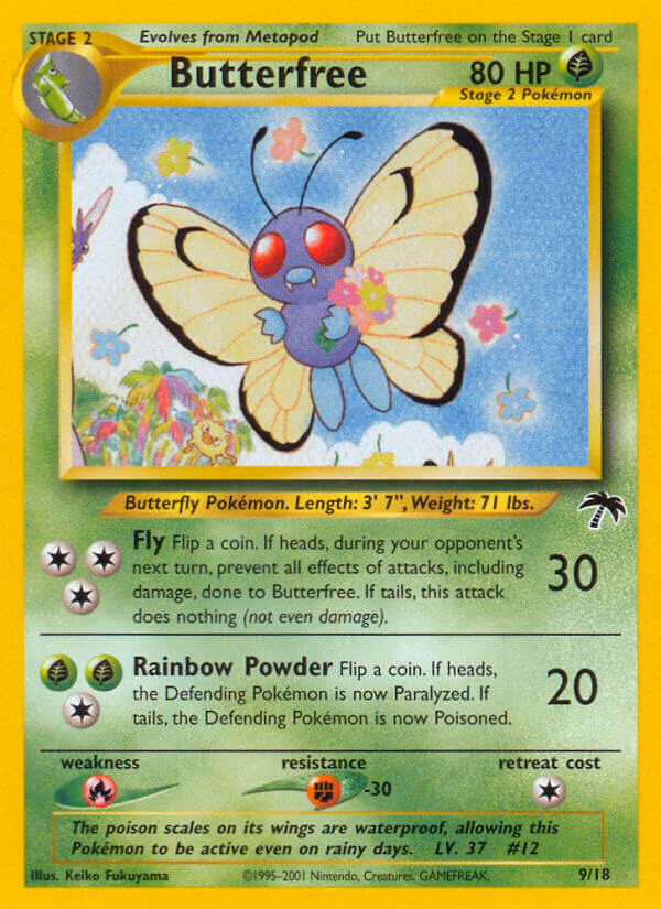 Butterfree Pokemon card (9/18, Southern Islands)
