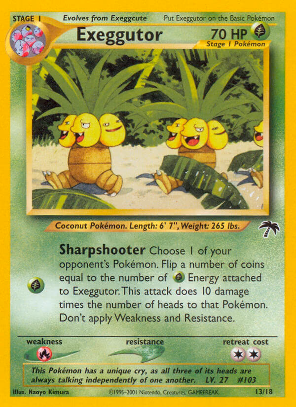Exeggutor Pokemon card (13/18, Southern Islands)