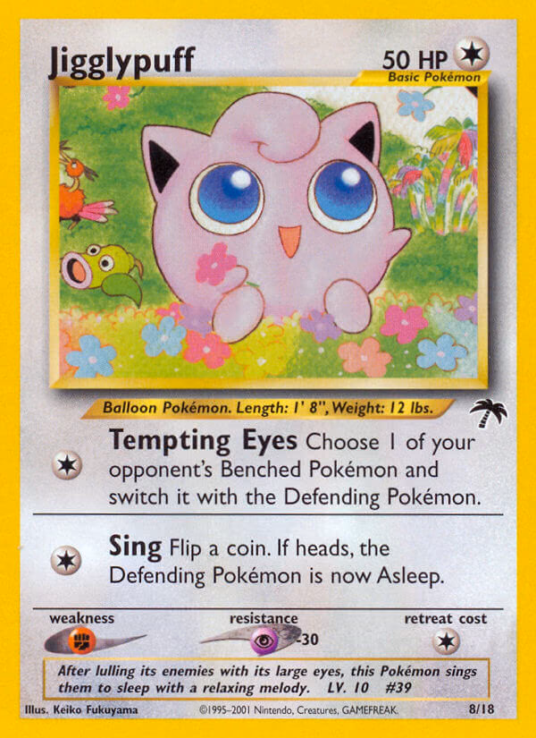 Jigglypuff Pokemon card (8/18, Southern Islands)