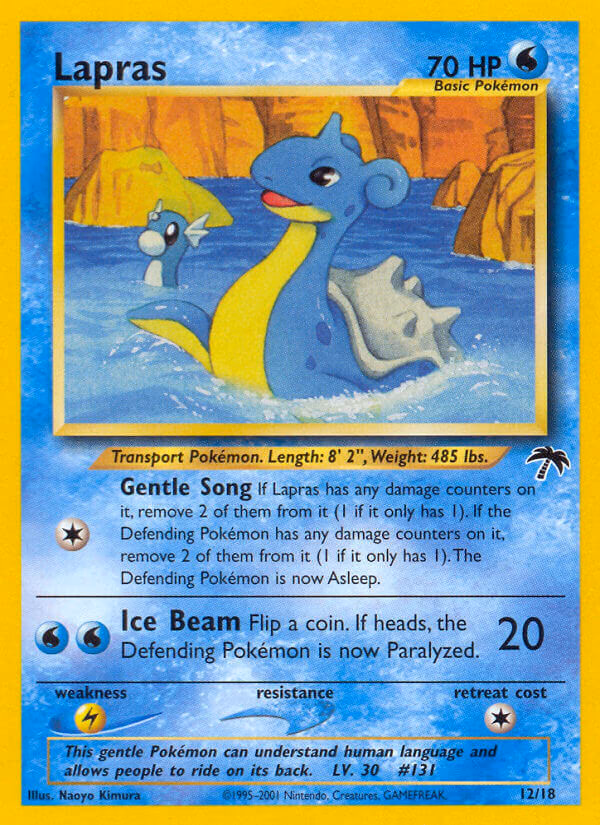 Lapras Pokemon card (12/18, Southern Islands)