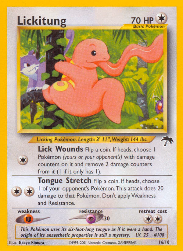 Lickitung Pokemon card (16/18, Southern Islands)