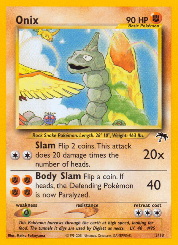 Onix Pokemon card (3/18, Southern Islands)