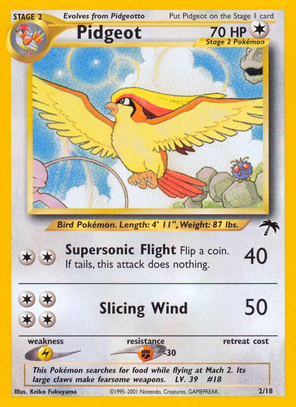 Pidgeot Pokemon card (2/18, Southern Islands)