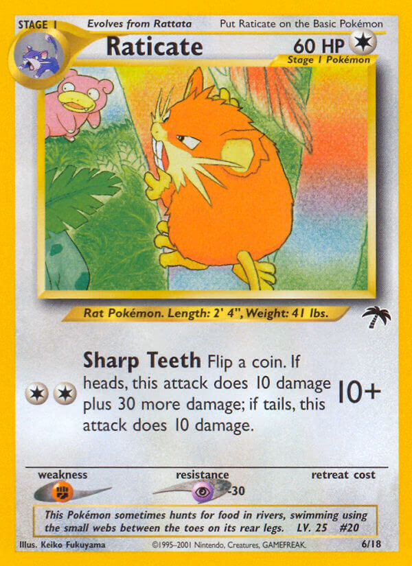 Raticate Pokemon card (6/18, Southern Islands)