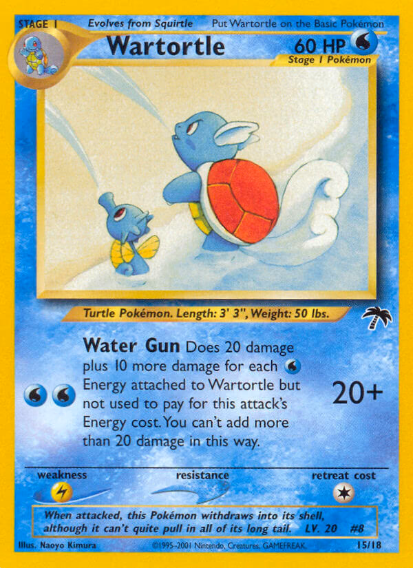 Wartortle Pokemon card (15/18, Southern Islands)