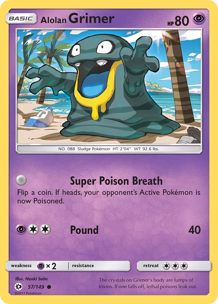 Alolan Grimer Pokemon card (57/149, Sun & Moon)